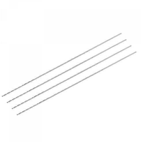 sourcing map HSS(Haute Vitesse Acier) Extra Long Forets Hélicoïdaux 2mm Perceuse Diamètre 300mm Longueur 4Pcs