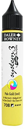 Daler-Rowney System3 Acrylic Paint, Plastic Bottle, Fluid, 1oz - 29.5 ml, Pale Gold Imitation