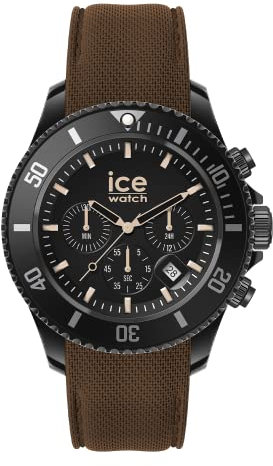 Ice-Watch - ICE chrono Black brown - Schwarze Herrenuhr mit Silikonarmband - Chrono - 020625 (Large)