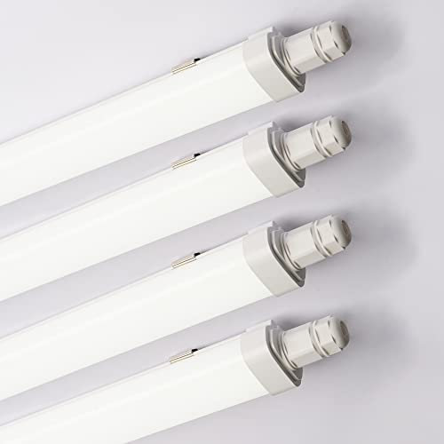Lot de 4 neon led 150cm, 45W IP65 tube LED 6500K, reglette led pour garage, entrepôt, parking, bureau, atelier, éclairage de cuisine.