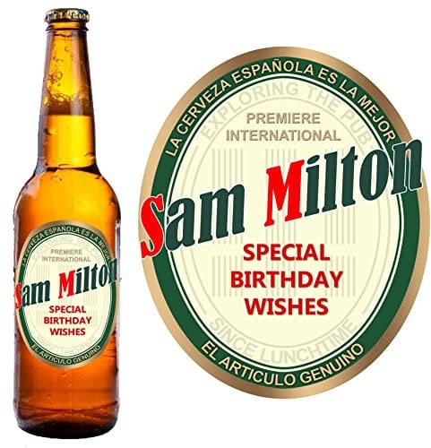 12 Pack of Personalised Beer Bottle Labels (Type 3) - Any Name & Message
