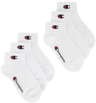 Champion Core Socks 6pp Crew Chaussettes, Blanc, 43-46 Mixte