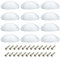 CEEYSEE 12Pcs Cup Handles for Drawers 81 X 35mm Shell Pull Handles Vintage Antique Drawer Semicircle Handle Furniture Door Knobs Handles with Screws (KLSB/White)