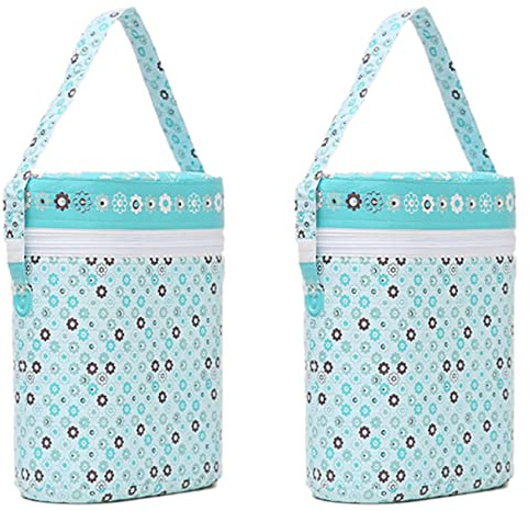 Pavewood 2X Niedliche Cartoon Baby Flasche Tasche Tragbare Baby Flasche Isolierung Mama Milch Thermische Essen Warme Tasche Weiß