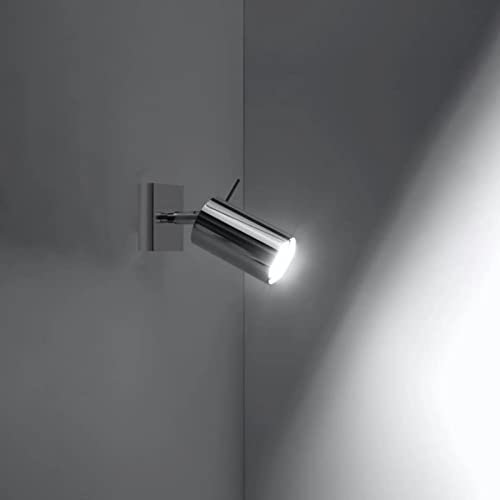 famlights Wandleuchte Innen Wandlampe Wand Lampe Rea in Chrom zeitlose schlichte RING GU10 Stahl Wohnzimmer Esszimmer | 1-flammig