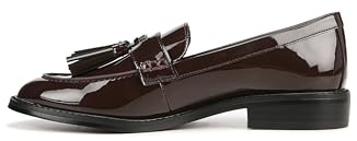 Franco Sarto Womens Carolynn Slip On Tassel Loafers Hickory Brown Patent 8 M
