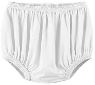 EEOST Adult Diaper Cover for Incontinence Noiseless Leak-Protection Underwear Plastic Pants Over Diapers Waterproof Rubber Pants (White, Large)