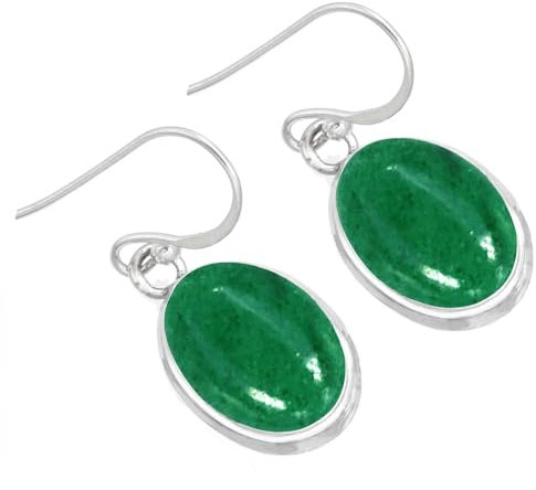 Jeweloporium Grün Real Kiwi Quartz 925 Sterling Silber Ohrring für Damen mit Stein Tropfen Baumeln viktorianisch Sílbern Ohrring Jubiläum - Geschenk Handgefertigt Schmuck