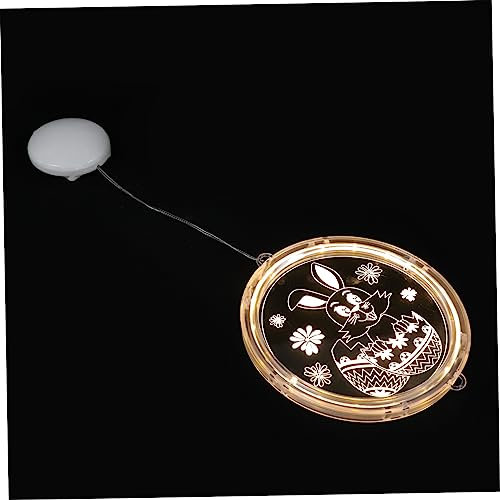 DOITOOL Dekorative Lichter Zu Ostern Led-farblichter Festival-saugnapflampe Ostereiszapfenlichter Party-saug-hängelampe Led-osterlichter Festivallampe Zum Aufhängen Eier Weiß Fenster Acryl