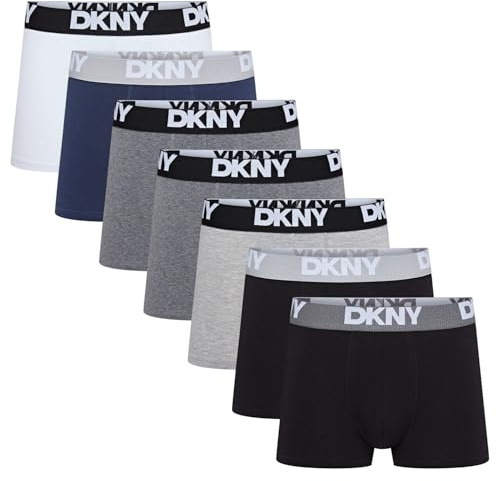 DKNY Seattle Boxershorts Herren Multipack | Bequeme Unterhosen Männer aus atmungsaktiver Baumwolle | Elastische Boxershorts ideal Alltag, Sport, Reise | Unterwäsche Herren Trunks