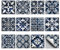 CHGCRAFT 36 Stück Retro-Blaue Mandala Fliesenaufkleber 10x10cm, Wasserdicht, Selbstklebende Quadratische Wandaufkleber Für Die Dekoration von Küche