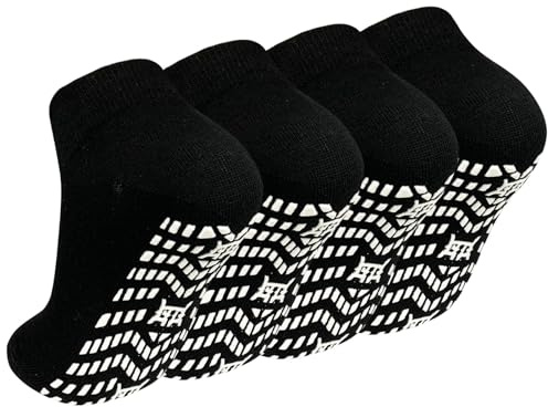 PUTUO Rutschfeste Socken für Herren Stoppersocken: Antirutschsocken mit Noppen für Männer ABS Rutschsocken Baumwolle Sport Noppensocken 4 Paar 39-46