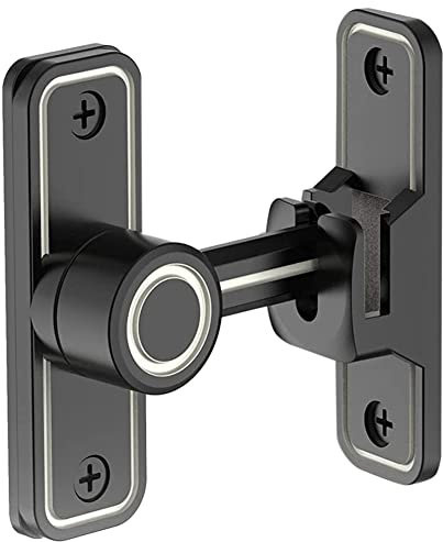 Ginobili Heavy Duty Gate Latches 90 Degree Right Angle Barn Door Lock AntiTheft Sliding Door Lock for Garden Black
