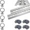 Airlineschiene halbrund Silber eloxiert 2X 1,0 Meter mit 4 Ösen und 4 Endkappen, Alu Zurrschiene robust, hohe Stabilität und Langlebigkeit, für Anhänger, PKW, LKW, Camper, Wohnmobil