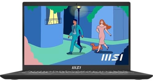 MSI Modern 15 B12M-455US 15.6 Full HD Laptop, Intel Core i5-1235U 1.3GHz, 16GB RAM, 512GB SSD, Windows 11 Home, Classic Black