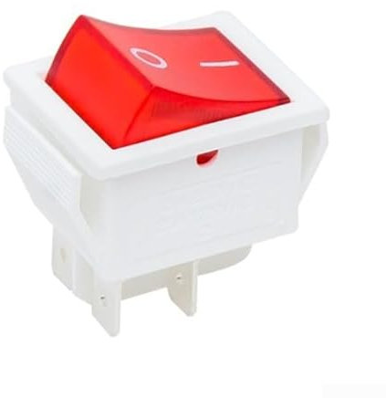 16 A 240 V 20 A 125 V roter Wippschalter, doppelpolig, rote Beleuchtung, 4-polig