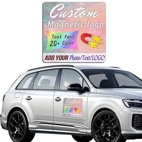 SJHAZSL Auto Magnetschilder Personalisierte, Magnetische Autoschilder, Autoemblem mit Wunschtext und Logo, Unternehmen, den persönlichen Gebrauch und als Werbeschild