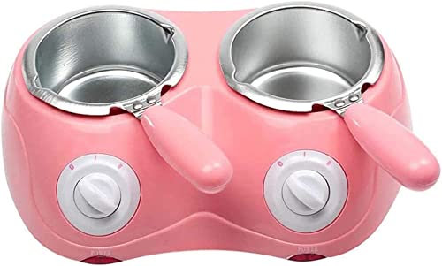 NBNBN Dual Chocolate Melting Pot, Fondue Pot Electric Set, Chocolate Melter Fountain, for Cheese Candy Making DIY Baking Supplies,Pink