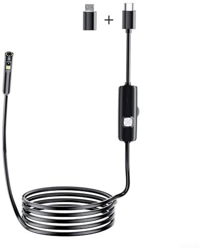 1920P HD Endoskopische Schlangen-Inspektionskamera, 8 mm Dual-Objektiv-Endoskop-Inspektionskamera, endoskopische Kamera mit 8 einstellbaren LED-Leuchten für Smartphone, Handy (500 cm)