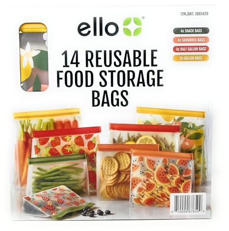 Ello Reusable Food Storage Bags - 14 Pieces