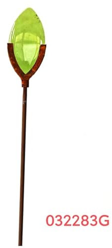 Generisch Garten Edelrost Gartenstecker aus Metall Glas H112cm B5cm Gartendeko Glasdeko 032283G, Grün