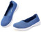 konhill Mocassini delle Donne Comodi Loafers Casual Flats Slip on Knit Scarpe Dressy Scarpe da Passeggio Leggere EU 42 Cielo Blu