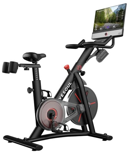 Yesoul G1M Max Heimtrainer Ergometer, Leises Indoor Fitnessbike für Kardio Training mit 21,5 FHD-Bildschirm, Magnetischem Widerstand, 30 W Vierfach-Lautsprecher 360°-Sound & Unbegrenztem Streaming