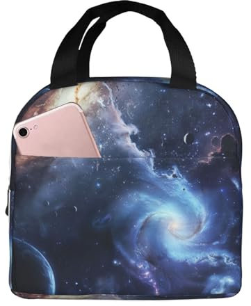LEVNDIEJ Bolsa de almuerzo con estampado de sistema solar para mujeres y hombres, reutilizable, lonchera aislada para el trabajo, viajes al aire libre