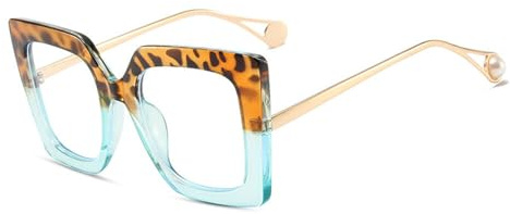 AOOLIA Overside Lesebrille Damen, Quadrat Modellieren Lesen Gläser Brille, Anti-Blaulicht Anti-Ermüdung Lesehilfe