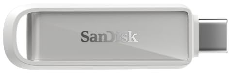 SanDisk Phone Drive mit USB Type-C 256 GB (Flash-Laufwerk für Smartphones, Tablets und Computer, 150 MB/s Lesen, Schlüsselring-Öse zur Mitnahme, 1 Jahr RescuePRO Deluxe-Software) - Arctic White
