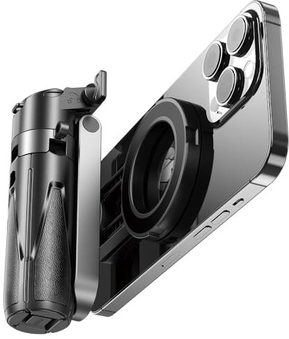 OneNine Magnetic Selfie Stick, Tripod for Smartphone and Selfie Stick with Remote Control, Extendable Rotatable, Cold Shoe, Compact Travel Tripod for iPhone/Android
