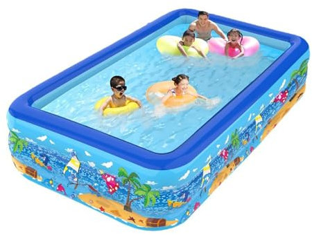 Piscina Inflable 120 x 83 x 34 cm con Base Antideslizante, Juego Acuático Multifuncional para Niños y Mascotas
