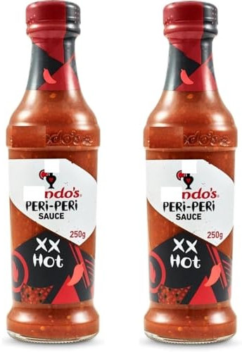Nando's XX Hot Peri-Peri Sauce, Extra Fiery Heat, 250g Bottles, Pack of 2 From South Africa