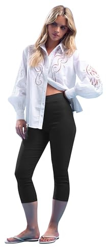 PixieGirl Petite Black Slim Fit Capri Cropped Trousers Petite
