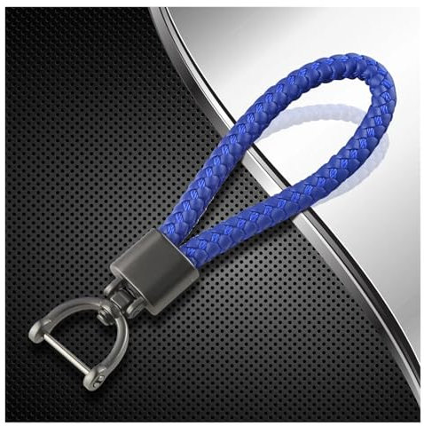 Schlüsselhülle Hülle Für VW MK7 Golf 7 Tiguan MK2 Für Seat Ibiza Leon FR 2 Ateca Altea Für Skoda Octavia A7 Autoschlüsseletui Abdeckung Tasche Schlüsselanhänger(Blue Keychain)