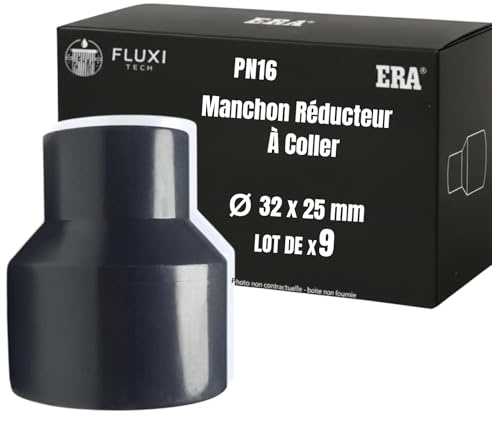 FLUXI-TECH - Manchon Réducteur à Coller 32mm | 25mm en PVC - PN16 bars - Pour Tuyaux - Lot 9