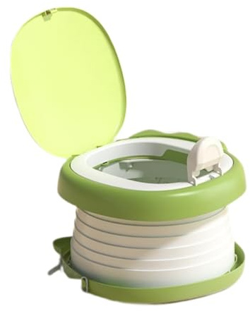 Luwecf Toilette Pliable Pot Nomade Siège de Chaise de Pot pour Enfant Réducteur Réutilisable avec Verrouillage et Hauteur Réglable Adaptée pour L'App, Vert