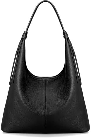 befen Echtleder Handtasche Damen Groß, Slouchy Hobo Bag Ledertasche | Shopper Tasche, Leder Schultertasche Hobo Tasche Umhängetasche für Arbeit Schule - Einfache Klassische Elegante