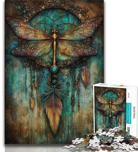 Traumfänger-Puzzle mit 1000 Teilen für Teenager, anspruchsvolles Spiel und Familienspiel mit vollständig ineinandergreifenden, zufällig geformten Teilen, 38x26cm