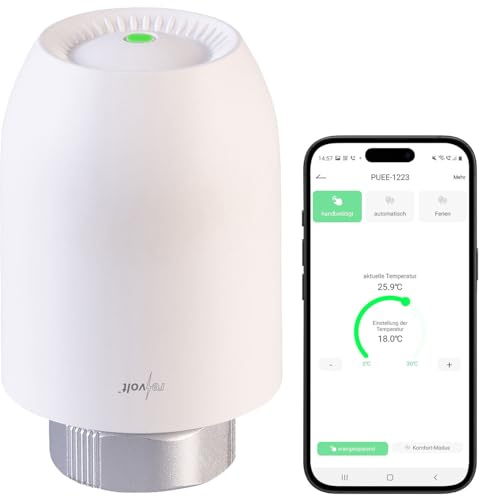 revolt Heizkörper Regler: Smartes Heizkörper-Thermostat mit App-Programmierung, Bluetooth (Heizkoerperthermostat, Thermostat Digital, WLAN)