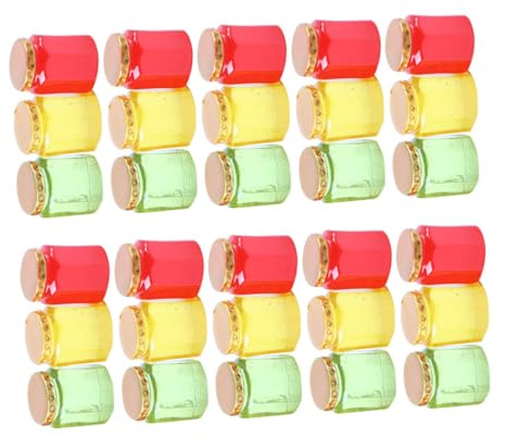 Hohopeti Mini Jam Jar Ornament and Mini Candy Jar Adornment 30Pcs Set for Dollhouse Décor, Realistic Honey Pot Simulation Models, for Doll Accessories and Photography Props