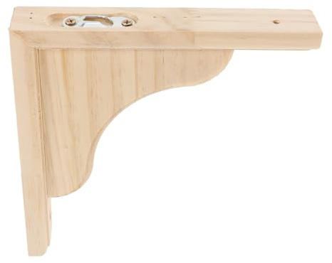 KOMBIUDA Support D'étagère Triangulaire en Bois Massif 18x18 Cm Support Mural Décoratif Rustique Équerre Stable Cuisine Salon Bureau Robuste