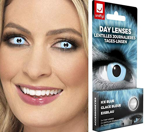 Smiffy's 47109 Ice Blue Tageslinsen weich, 2 Stück/BC 8.7 mm/DIA 14.5 mm / 0 Dioptrien