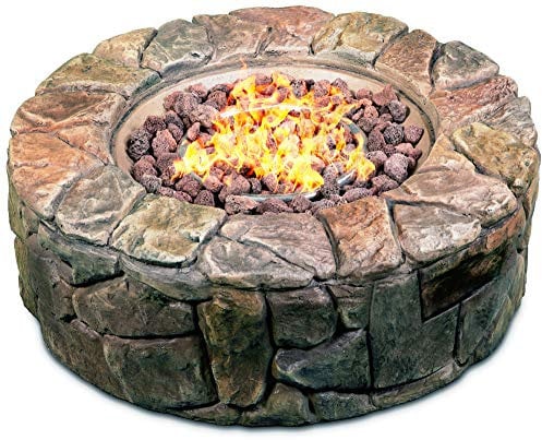 Centurion Supports Fireology KALUYA Bronze Lavish Garden & Patio Gas Fire Pit with Eco-Stone Finish – Fully Assembled
