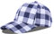LANGZHEN Plaid Print verstellbare Baseball Cap Weiche Baumwollmischung Checked Print Outdoor Hut Cap für Männer Frauen (Grid-Navy+White)
