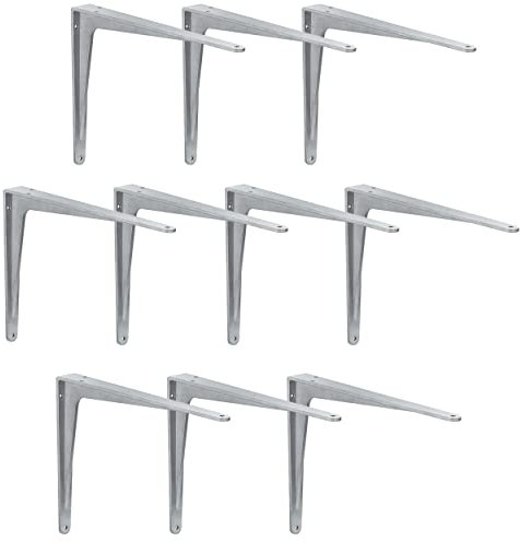 Gedotec Schwerlastkonsole Alu Regal-Konsole | SPARTA | Tiefe: 500 mm | 10 Stück | Schwerlastträger aus Aluminium | Tragkraft 400 kg für Wandregale | Regalträger rostfrei | Wand-Winkel