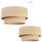 Light-Home Juta Hängelampe - Boho Deckenlampe Esszimmer und Küche - Pendelleuchte aus Metall mit Stoff Lampenschirm - ⌀ 45 cm - Torte 1 - Jute
