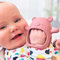 Infatot® Teething Toys for Baby Gifts – Chipmunk Silicone Mitten Teether, Soothing Glove for Infants, Baby Toys 0-6 Months, Soft Chewable Teether Toy to Prevent Finger Sucking, CM Plum