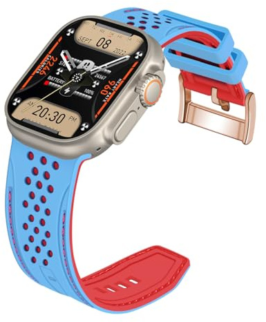 YISIWERA Sport Silikonband Kompatibel mit Apple Watch Armband 38mm 40mm 41mm 42mm 44mm 45mm 49mm für Frauen Männer, Gummi Ersatzband für iWatch Serie 10 9 8 7 6 5 4 3 2 1 Ultra 2 SE