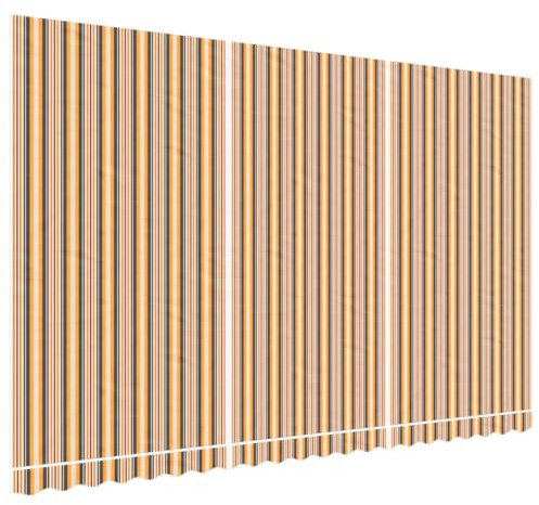 vidaXL Markisenbespannung, Markisenstoff mit PU-Beschichtung, Markisentuch Wetterfest, Ersatzstoff Markise, Mehrfarbig Gestreift 5x3m